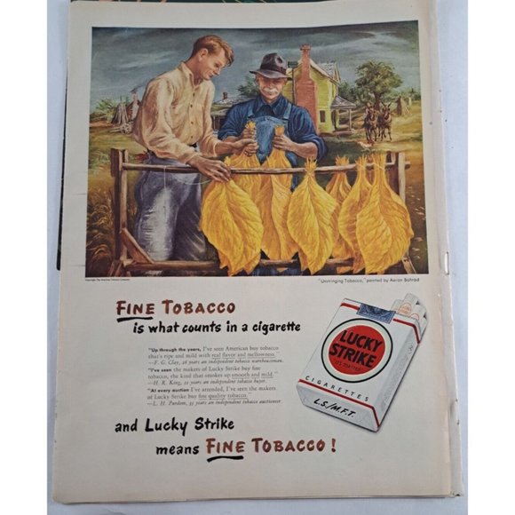 Vintage Beer Cigarette Print Ads Lot Of 4 Pabst Lucky Strikes Blatz Mancave Art - Picture 4 of 5